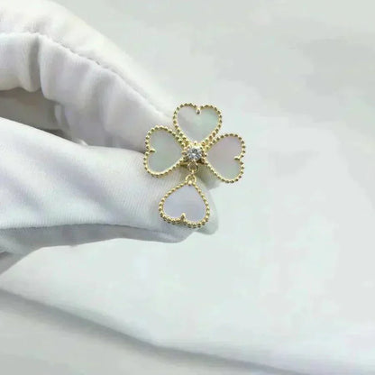 [⭐Glow]SWEET CLOVER WHITE MOP RING