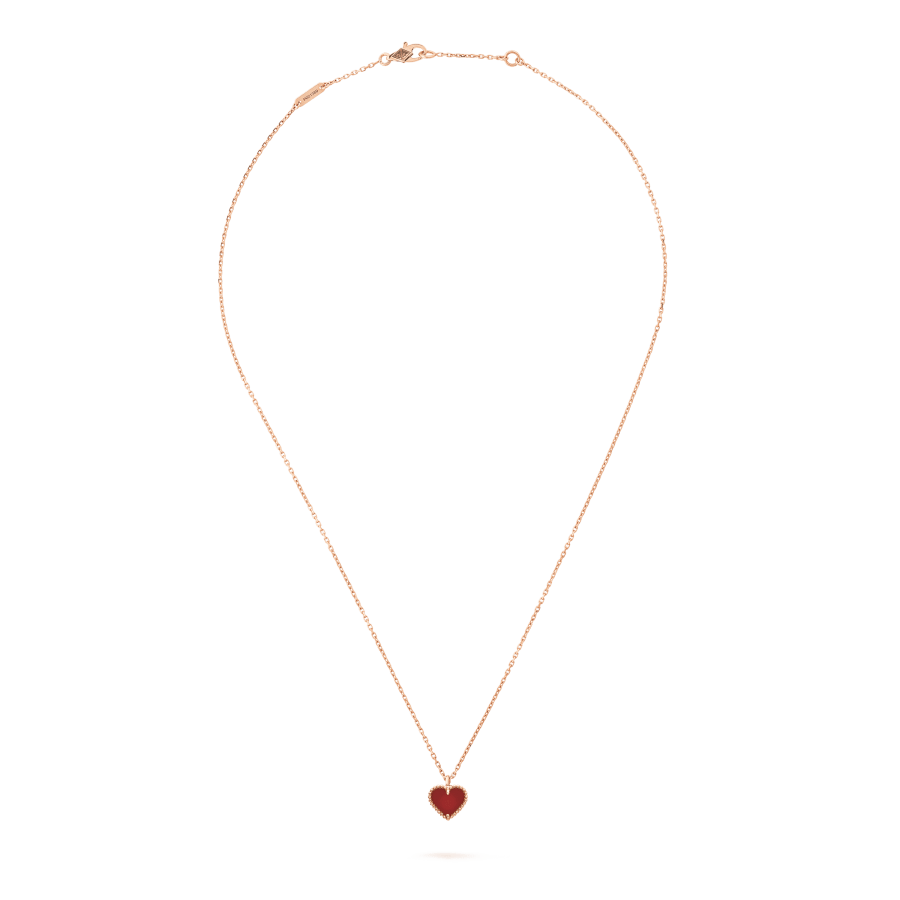 [⭐Glow]SWEET CLOVER CARNELIAN HEART NECKLACE