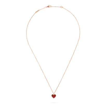 [⭐Glow]SWEET CLOVER CARNELIAN HEART NECKLACE