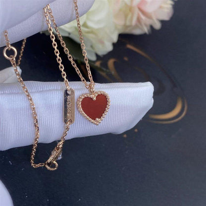 [⭐Glow]SWEET CLOVER CARNELIAN HEART NECKLACE