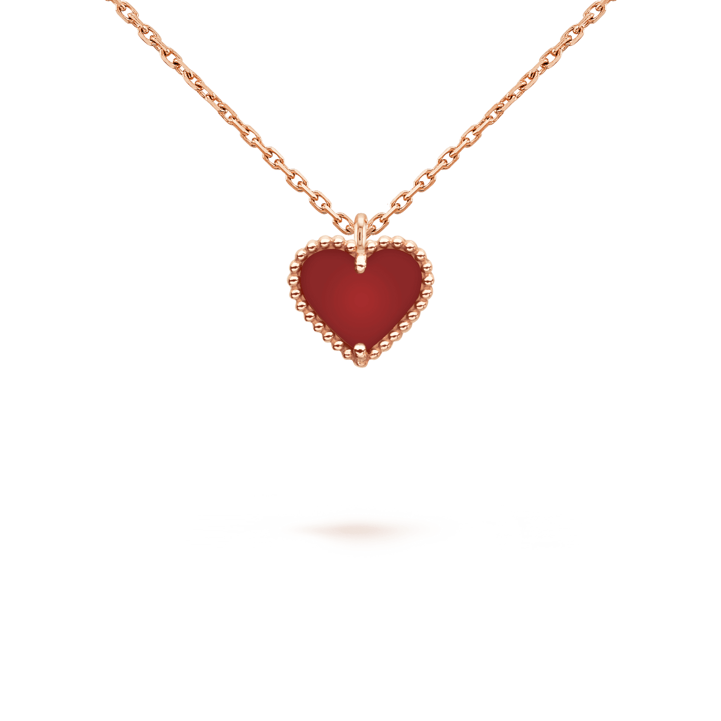 [⭐Glow]SWEET CLOVER CARNELIAN HEART NECKLACE