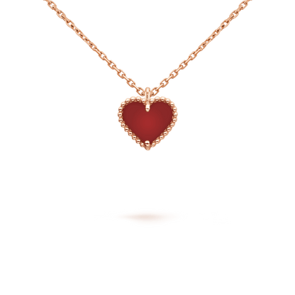 [⭐Glow]SWEET CLOVER CARNELIAN HEART NECKLACE