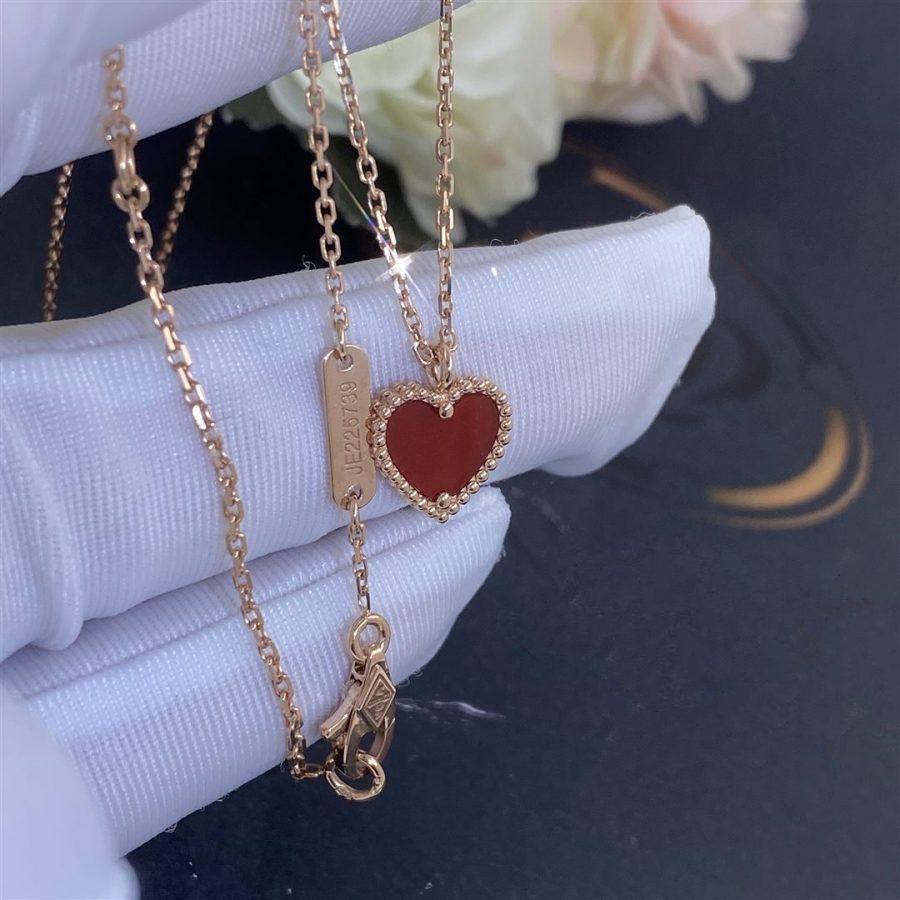 [⭐Glow]SWEET CLOVER CARNELIAN HEART NECKLACE