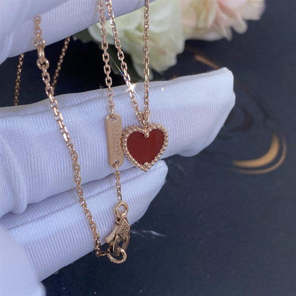 [⭐Glow]SWEET CLOVER CARNELIAN HEART NECKLACE