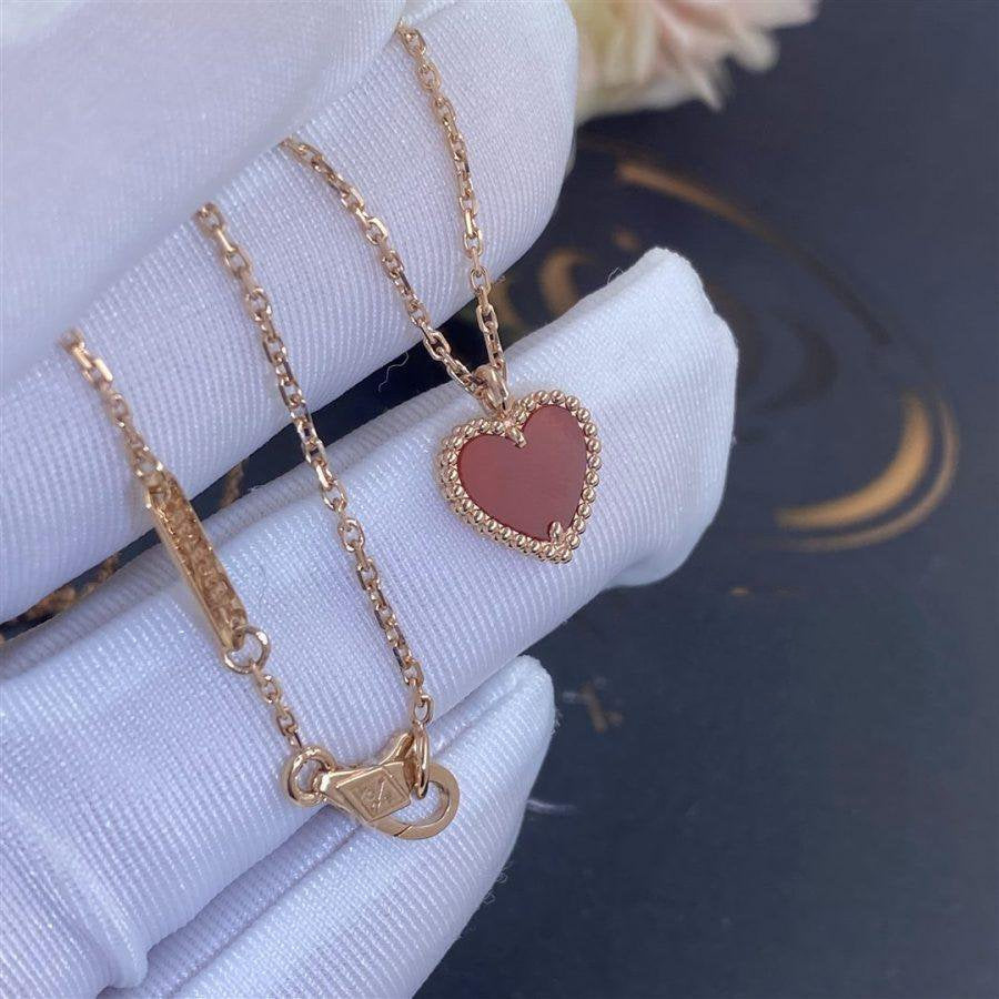 [⭐Glow]SWEET CLOVER CARNELIAN HEART NECKLACE