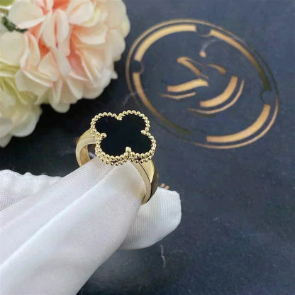 [⭐Glow]CLOVER ONYX RING