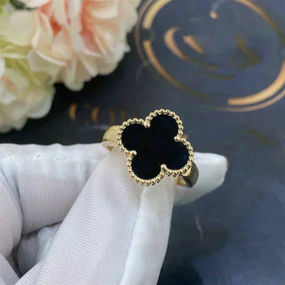 [⭐Glow]CLOVER ONYX RING