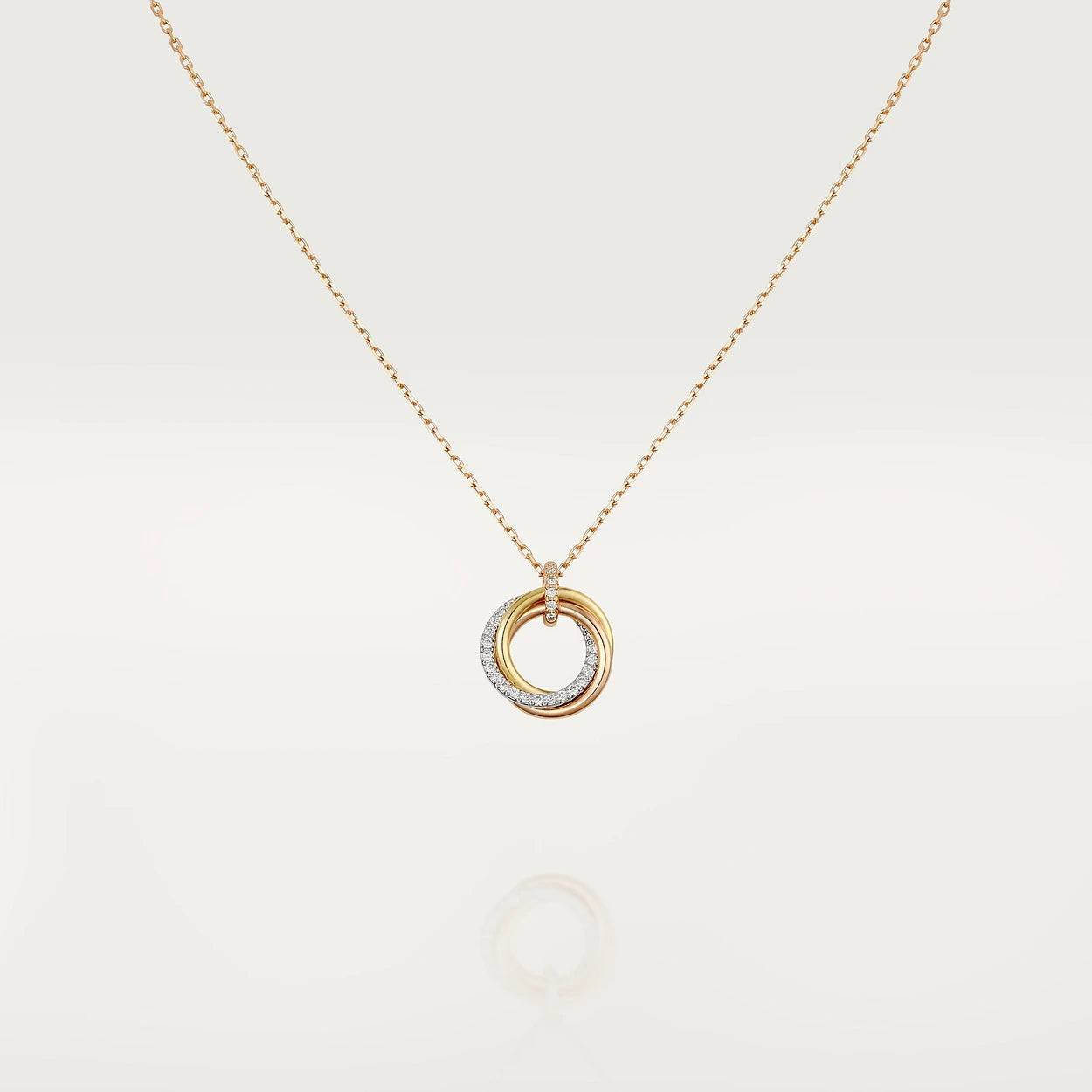 [⭐Glow]TRINITY NECKLACE SILVER GOLD PINK GOLD DIAMONDS