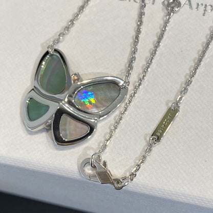 [⭐Glow]LARGE BUTTERFLY SILVER PENDANT DIAMOND NECKLACE