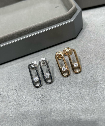 [⭐Glow]MOVE UNO SMALL 1 DIAMOND EARRINGS