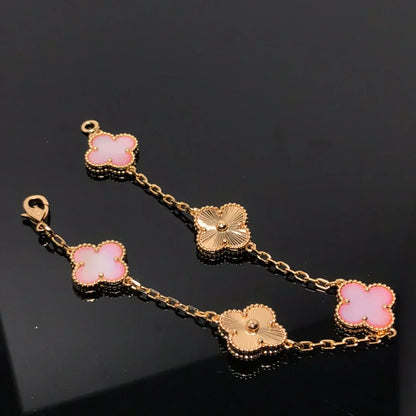 [⭐Glow] CLOVER 5 MOTIFS  PINK MOP BRACELET COLLECTION