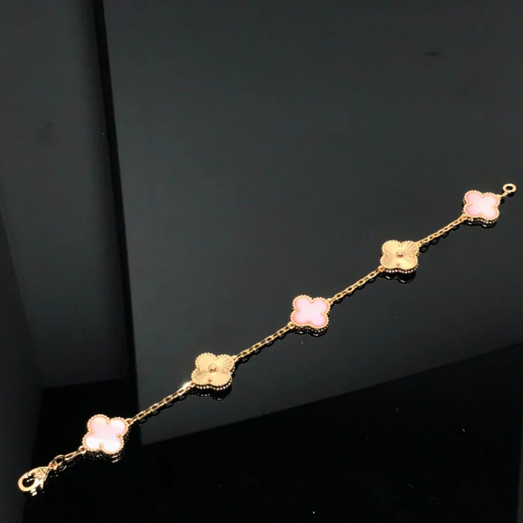 [⭐Glow] CLOVER 5 MOTIFS  PINK MOP BRACELET COLLECTION