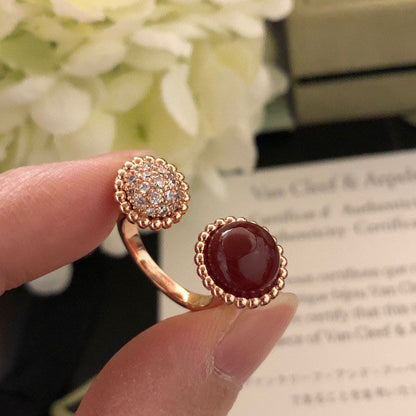 [⭐Glow]PERLEE COULEURS DIAMOND ROSE GOLD BETWEEN THE FINGER RING