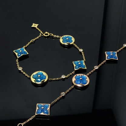 [⭐Glow]STAR AND SUN 4 MOTIF BLUE BRACELET