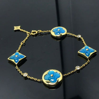 [⭐Glow]STAR AND SUN 4 MOTIF BLUE BRACELET