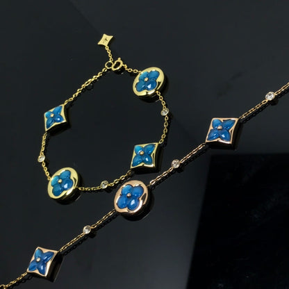 [⭐Glow]STAR AND SUN 4 MOTIF BLUE BRACELET