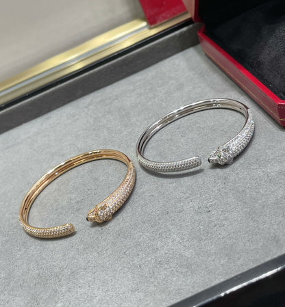 [⭐Glow]PANTHERE FULL DIAMOND OPEN BRACELET
