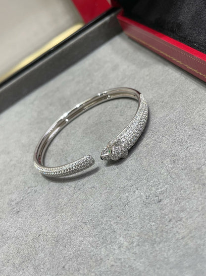 [⭐Glow]PANTHERE FULL DIAMOND OPEN BRACELET