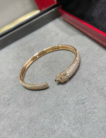 [⭐Glow]PANTHERE FULL DIAMOND OPEN BRACELET