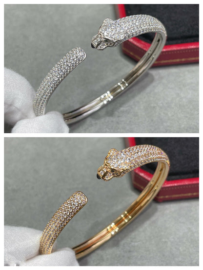 [⭐Glow]PANTHERE FULL DIAMOND OPEN BRACELET