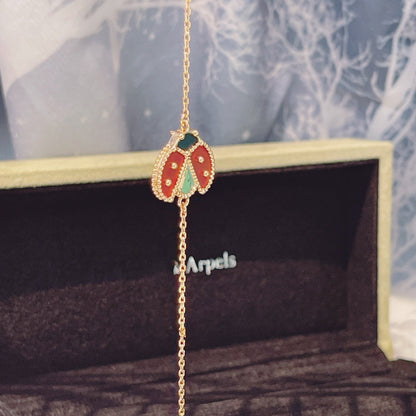 [⭐Glow]LUCKY SPRING 1 MOTIF PINK GOLD BRACELET