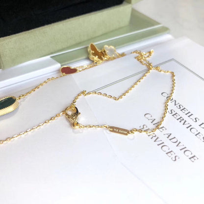 [⭐Glow]LUCKY SPRING 4 MOTIFS ROSE GOLD NECKLACE