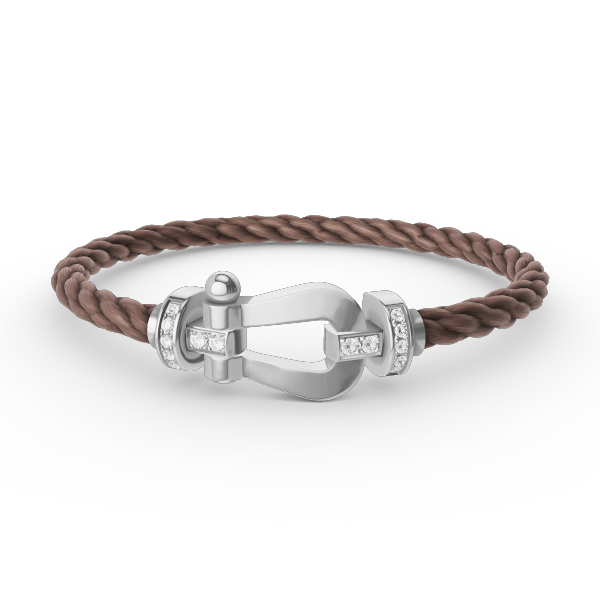 [⭐Glow]FORCE LARGE HORSESHOE HALF DIAMOND BRACELET SILVER