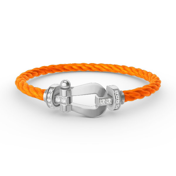 [⭐Glow]FORCE LARGE HORSESHOE HALF DIAMOND BRACELET SILVER