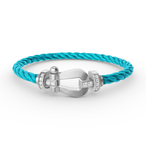 [⭐Glow]FORCE LARGE HORSESHOE HALF DIAMOND BRACELET SILVER