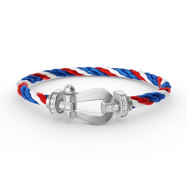 [⭐Glow]FORCE LARGE HORSESHOE HALF DIAMOND BRACELET SILVER