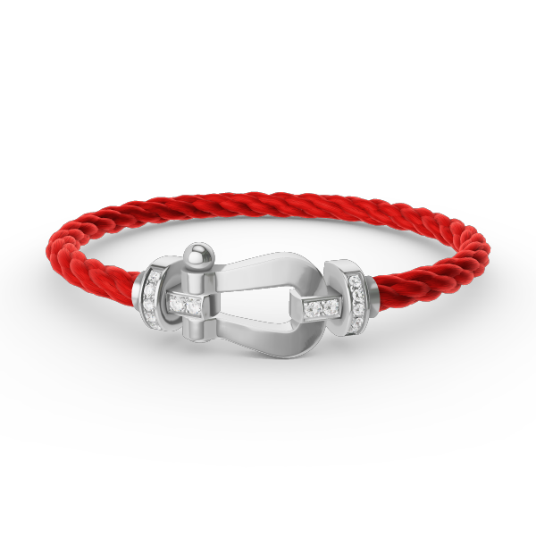 [⭐Glow]FORCE LARGE HORSESHOE HALF DIAMOND BRACELET SILVER