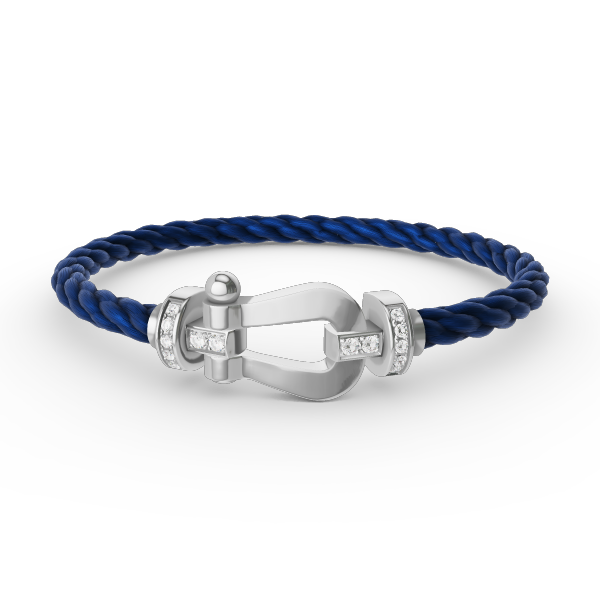 [⭐Glow]FORCE LARGE HORSESHOE HALF DIAMOND BRACELET SILVER