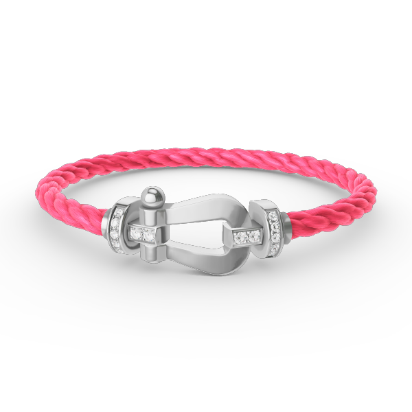 [⭐Glow]FORCE LARGE HORSESHOE HALF DIAMOND BRACELET SILVER