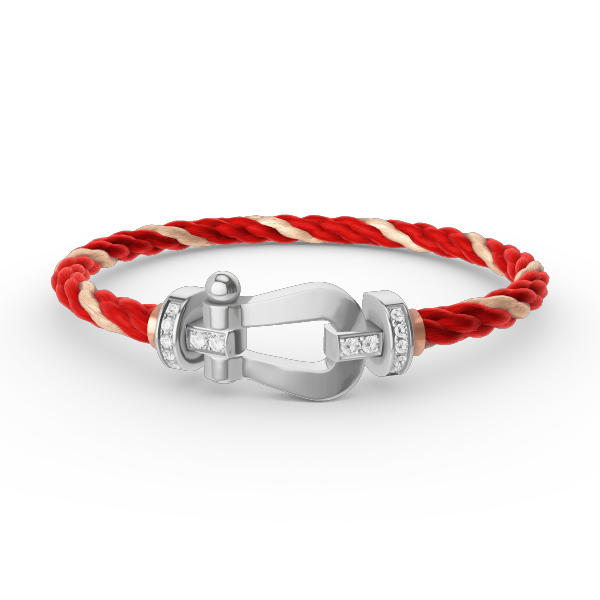 [⭐Glow]FORCE LARGE HORSESHOE HALF DIAMOND BRACELET SILVER