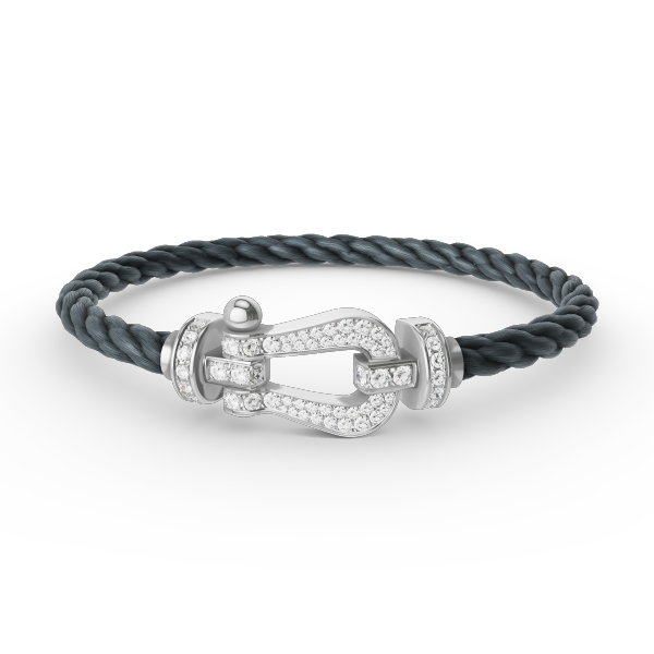 [⭐Glow]FORCE LARGE HORSESHOE FULL DIAMOND BRACELET SILVER