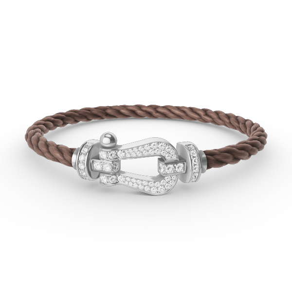[⭐Glow]FORCE LARGE HORSESHOE FULL DIAMOND BRACELET SILVER