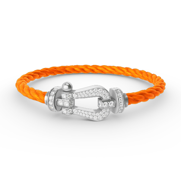 [⭐Glow]FORCE LARGE HORSESHOE FULL DIAMOND BRACELET SILVER