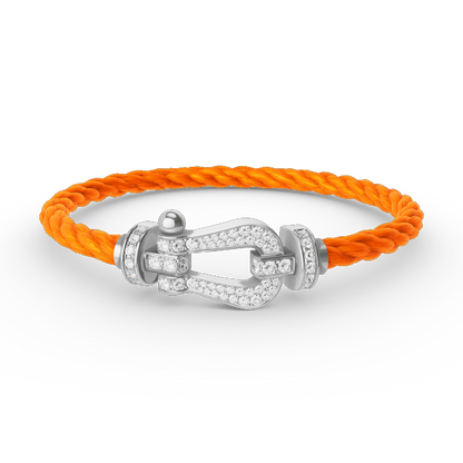 [⭐Glow]FORCE LARGE HORSESHOE FULL DIAMOND BRACELET SILVER