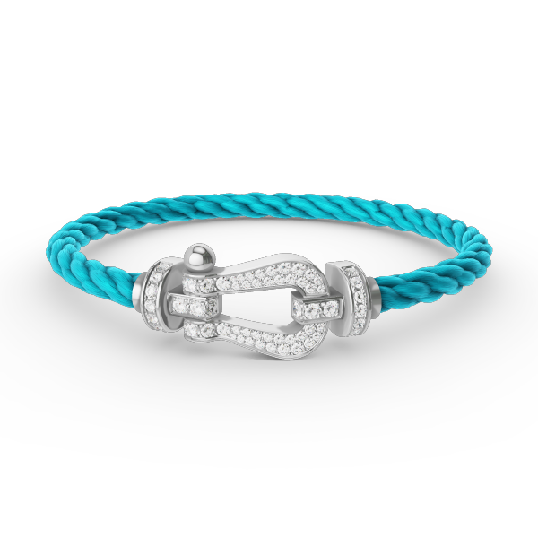 [⭐Glow]FORCE LARGE HORSESHOE FULL DIAMOND BRACELET SILVER