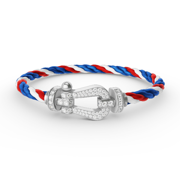 [⭐Glow]FORCE LARGE HORSESHOE FULL DIAMOND BRACELET SILVER