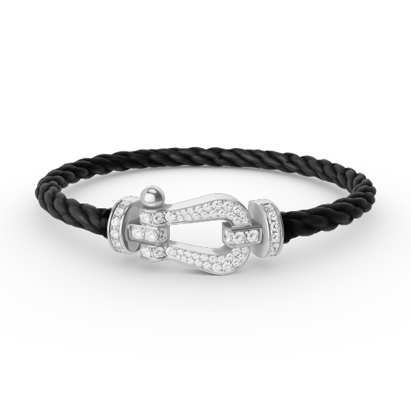 [⭐Glow]FORCE LARGE HORSESHOE FULL DIAMOND BRACELET SILVER