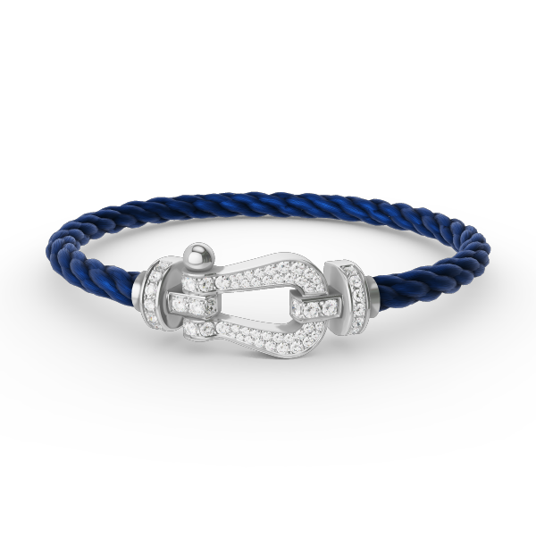 [⭐Glow]FORCE LARGE HORSESHOE FULL DIAMOND BRACELET SILVER