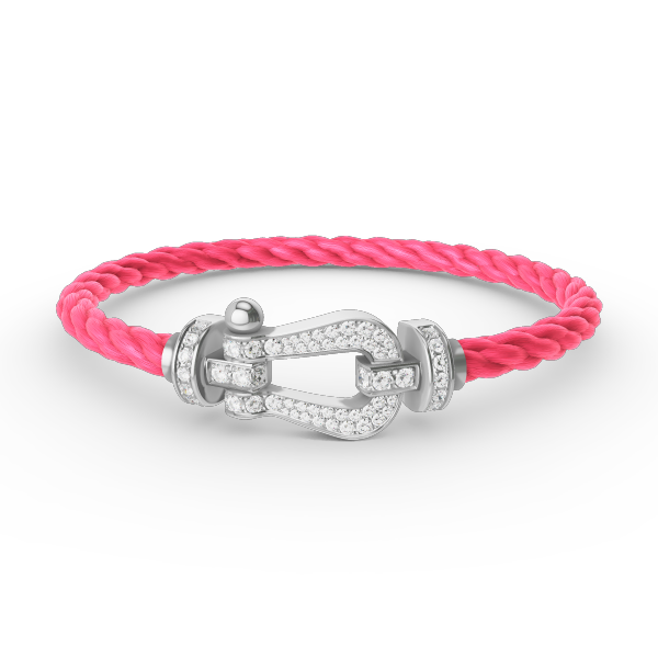 [⭐Glow]FORCE LARGE HORSESHOE FULL DIAMOND BRACELET SILVER