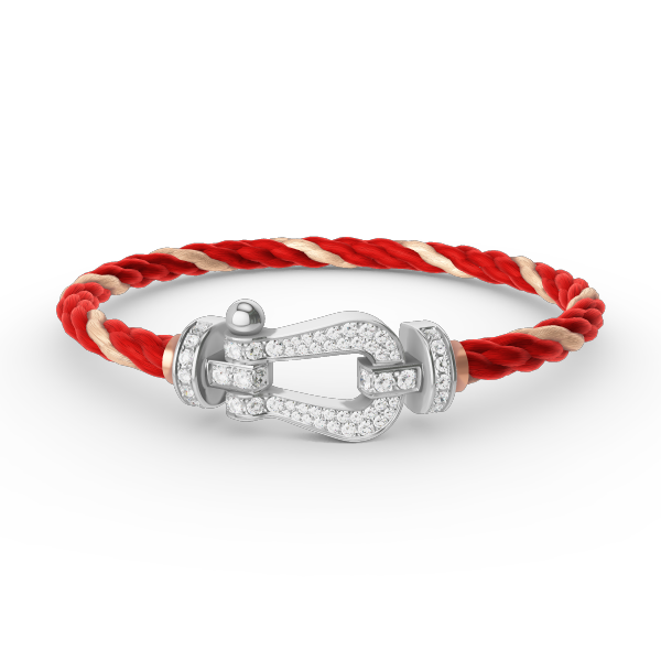 [⭐Glow]FORCE LARGE HORSESHOE FULL DIAMOND BRACELET SILVER