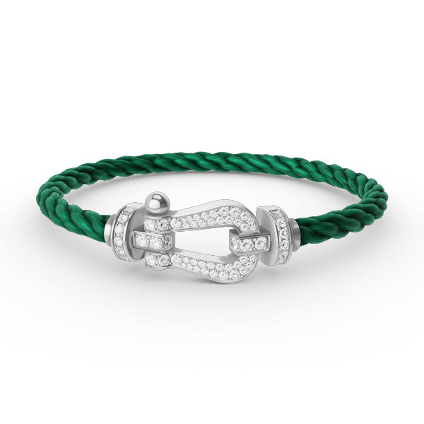 [⭐Glow]FORCE LARGE HORSESHOE FULL DIAMOND BRACELET SILVER