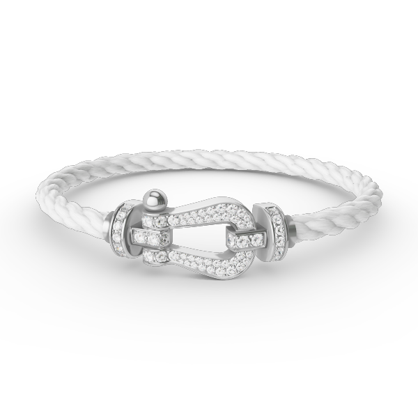 [⭐Glow]FORCE LARGE HORSESHOE FULL DIAMOND BRACELET SILVER