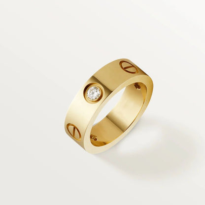 [⭐Glow]LOVE RING 5.5MM 3 DIAMONDS PINK GOLD