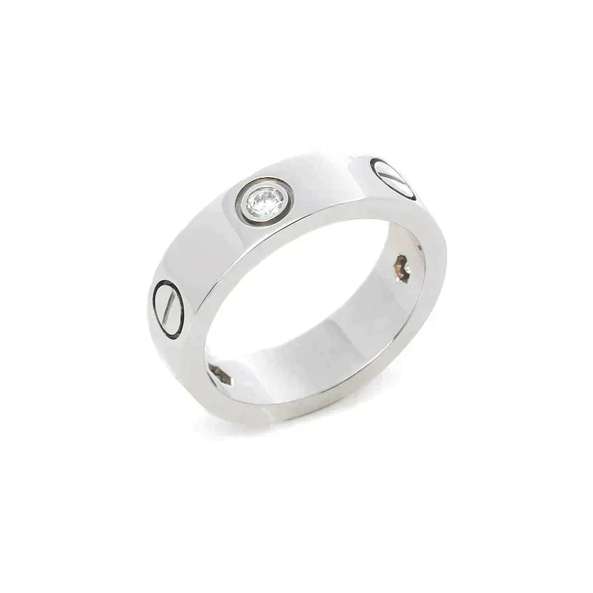 [⭐Glow]LOVE RING 5.5MM 3 DIAMONDS SILVER