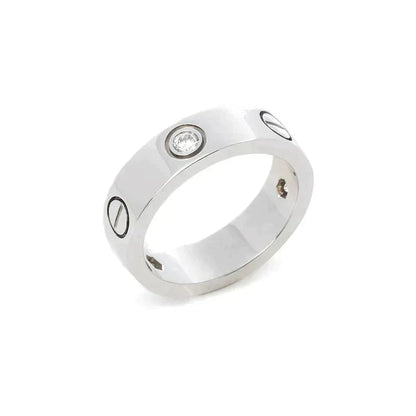 [⭐Glow]LOVE RING 5.5MM 3 DIAMONDS SILVER