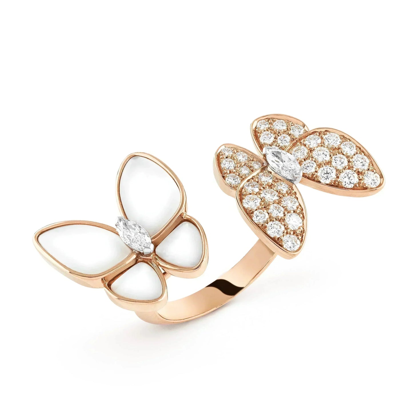 [⭐Glow]TWIN BUTTERFLY DIAMOND MOP RING